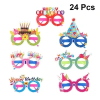 24pcs birthday glasses decor birthday party eyeglasses frames photo booth prop party supplies for kidsrandom style