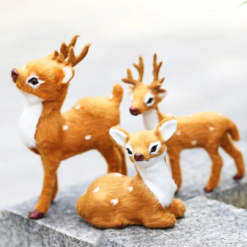 

Christmas Small Deer Doll Home Shop Window Showcase Fireplace Mantel Decorations Gift