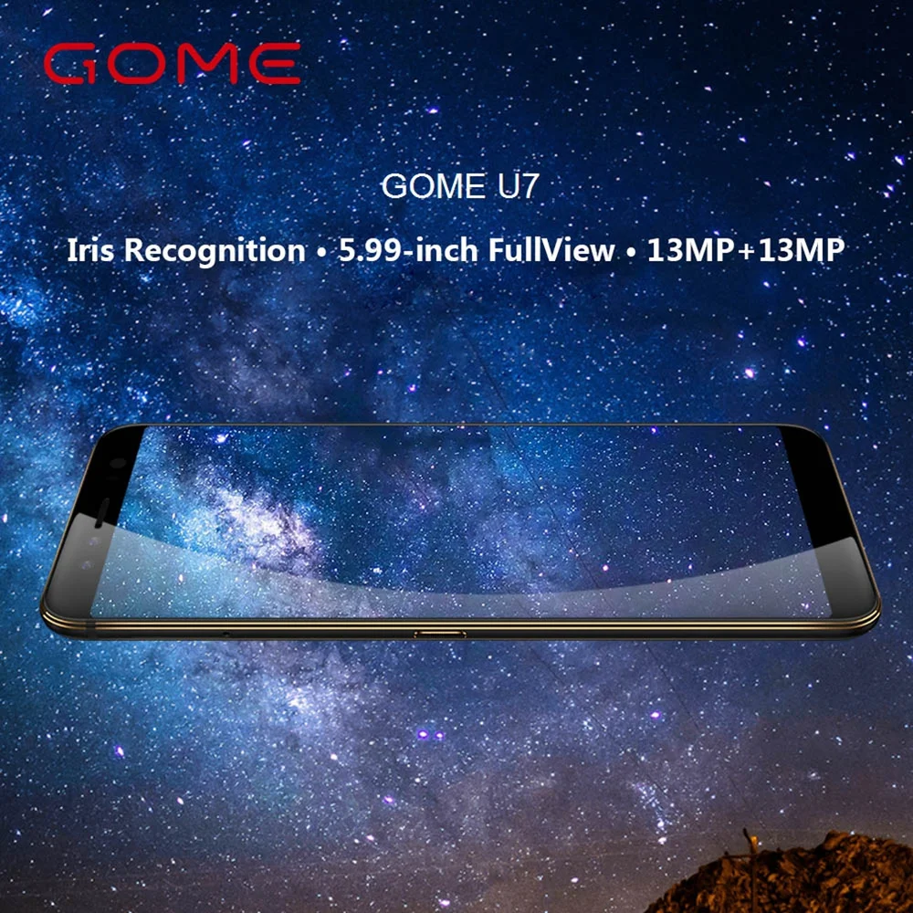 Gome U7 смартфон 5,9" полный экран 3050 мАч MTK6757CD 13 Мп Android 7,1 4 Гб 64 Гб Восьмиядерный процессор распознавание Радужки 4G LTE мобильный телефон