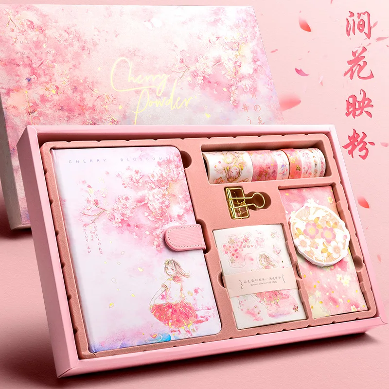 

75pcs/set Kawaii Notebook Handbook Tool Material Full Simple Ins Cute Fairy Diary with Sticker and Paper Tape Paper Sticker Gift