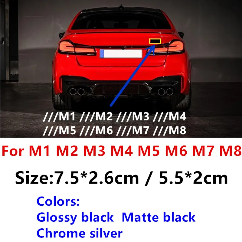 

3D ABS For M M1 M2 M3 M4 M5 M6 M7 M8 Logo Rear Emblem Car Trunk Styling Accessories Badge Sticker Chrome Glossy Matte Black