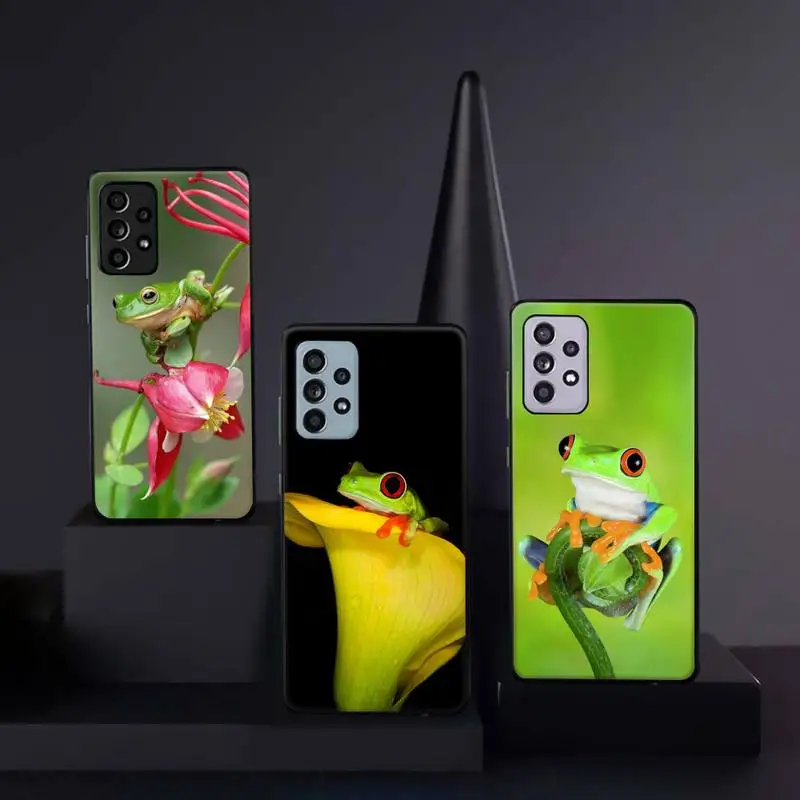 

Green animal Frog Phone Case For Samsung galaxy A S note 10 12 20 32 40 50 51 52 70 71 72 21 fe s ultra plus