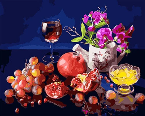 Бескаркасные Фрукты Diy масляная краска ing по номерам винтажная Акриловая Краска