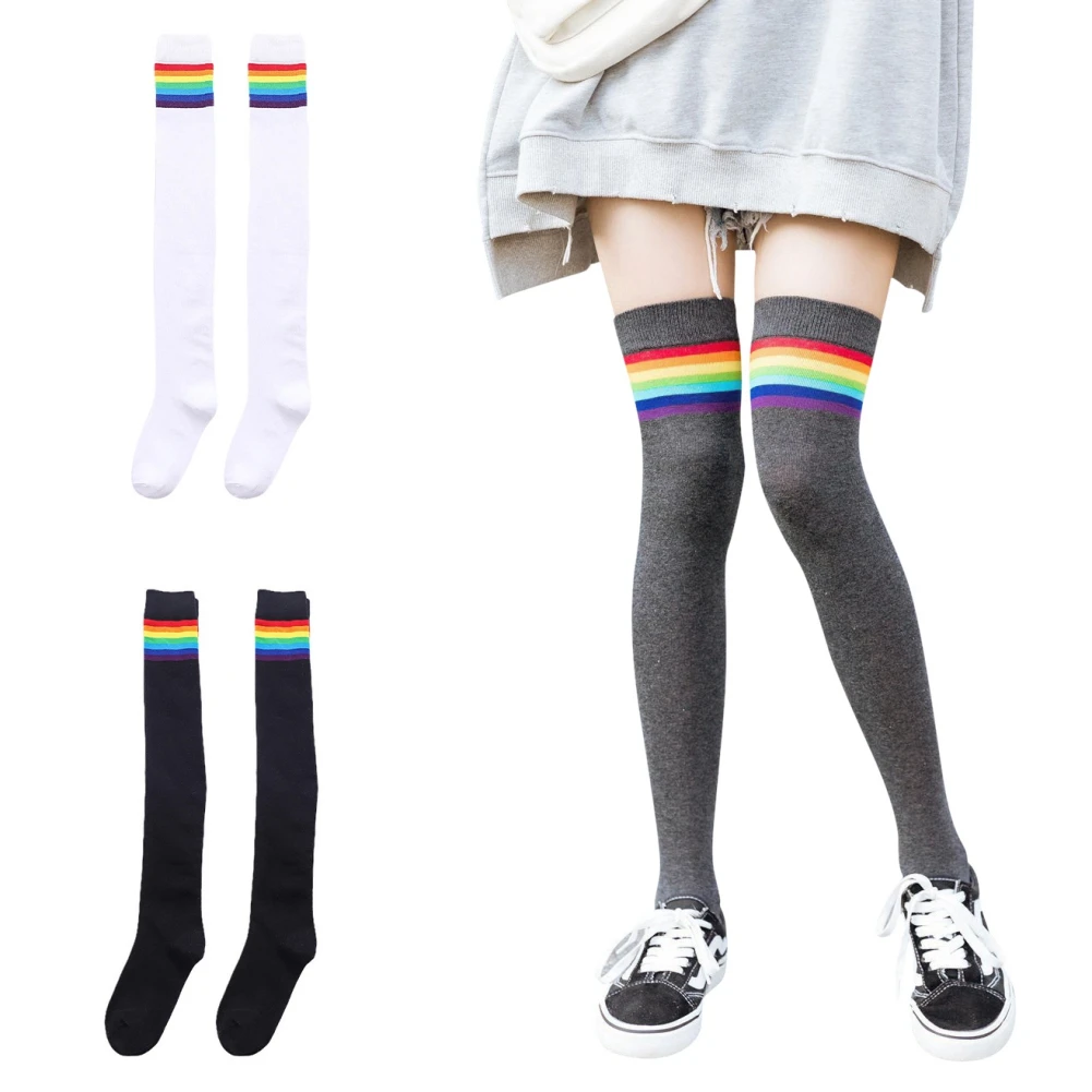 

Cotton Thigh High Socks Stockings Women Over-knee Extra Long Socks Soild Color Medium Thick Soft Socks Leg Warmers