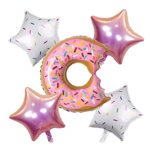 5 шт.лот 65 см фольгированные воздушные шары с пончиком 45 см, Гелиевый шар в виде звезды, Пончик, украшения для дня рождения, декор для пола