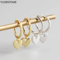 925 sterling silver love heart drop earrings elegant sweet hoop earrings for women girls party wedding jewelry gifts accessories