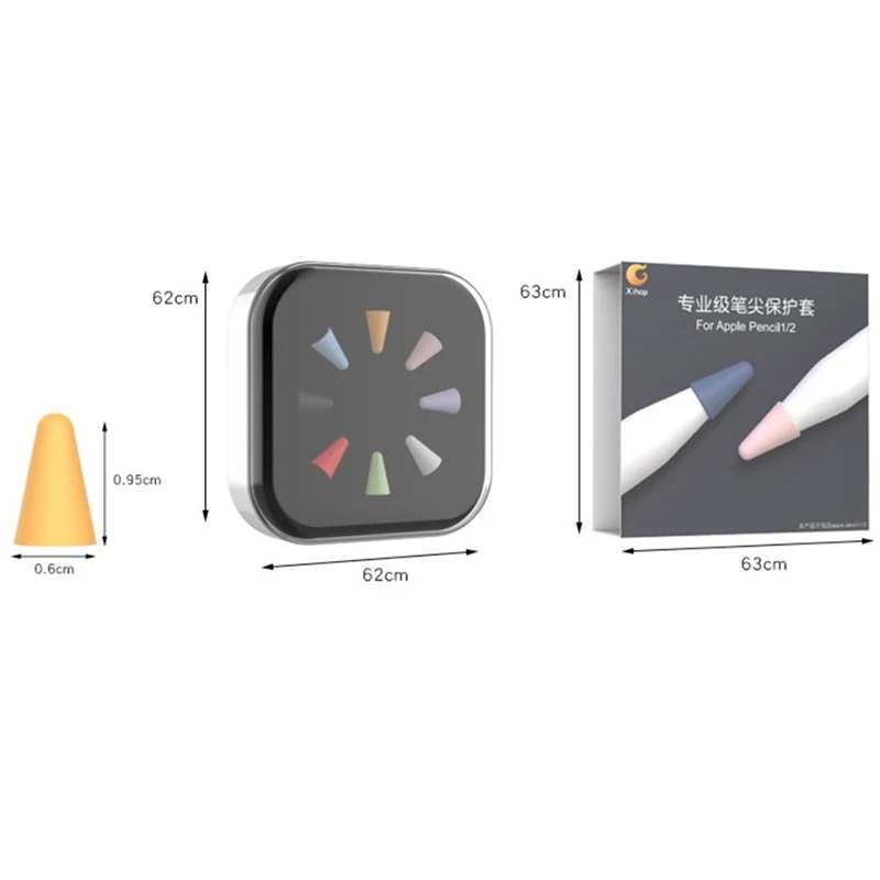 

8 Packs Touchscreen Pen Nib Case Silicone Tip Cover For Pencil Pen Cap Protector