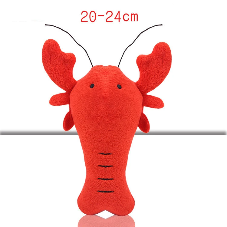 red lobster 1 шт. плюшевые игрушки пищащие Собаки кости мороженое морковь жевательная игрушка для щенков интерактивные игрушки для кошек собачка, звук, игрушка для маленьких собак - Цвет: red lobster