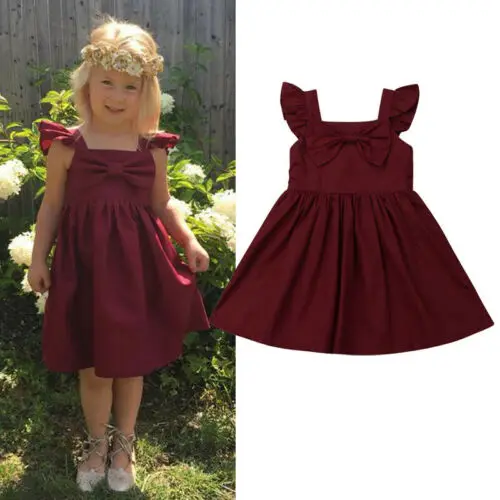2019 Seller Newborn Kids Baby Girls Bowknot Party Pageant Princess Dress Sundress | Детская одежда и обувь
