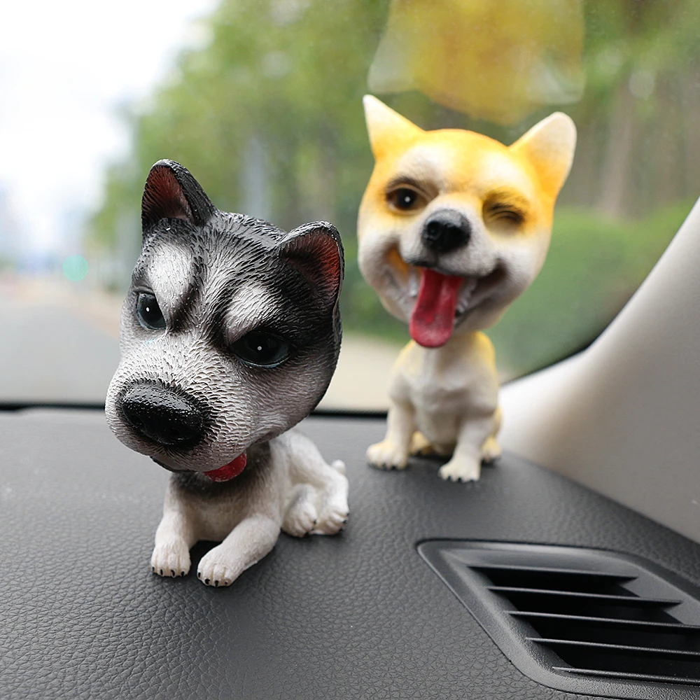 Автомобильные украшения из смолы милая кукла кивающая декоративная собачка