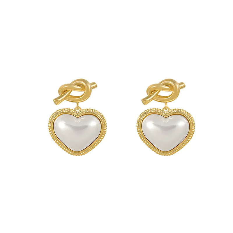 

Pearl peach heart love earrings earrings female temperament wild net red heart-shaped earrings earrings