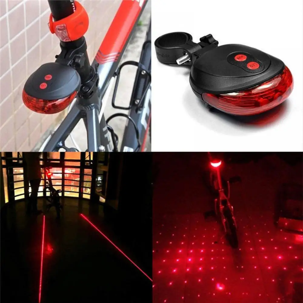 

Велосипедный фонарь, водонепроницаемый задний фонарь для велосипеда, 5 светодиодов, 2 лазера, 3 режима, предупреждающая ламсветильник безопа...