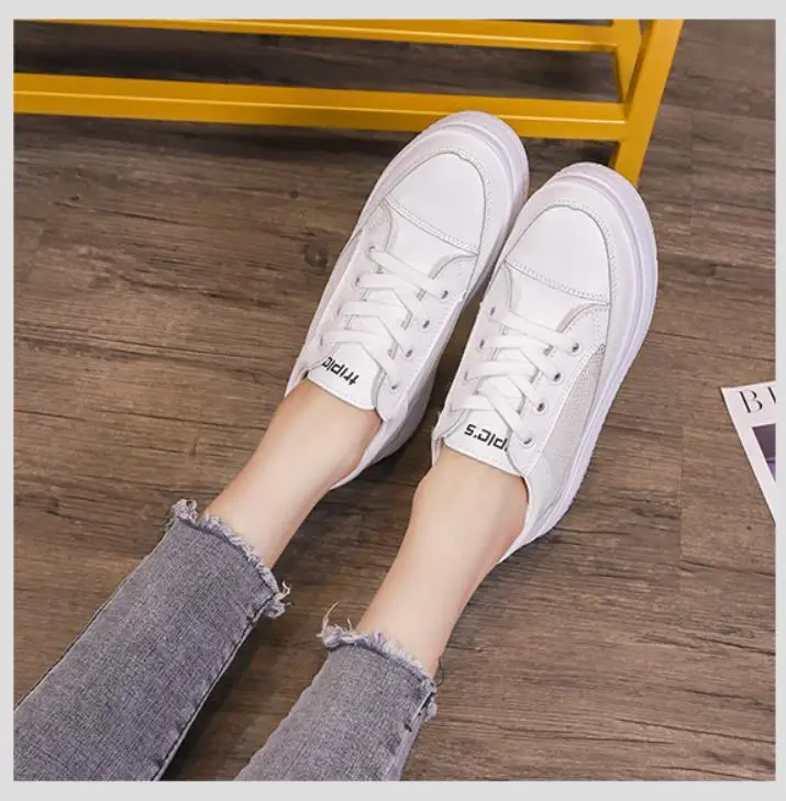 Женские кроссовки с дышащей сеткой белые на платформе Повседневная прогулочная