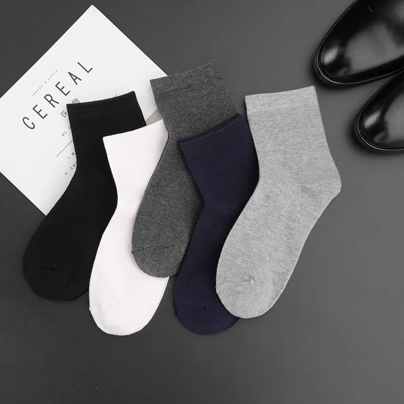 

10 Pairs Men Socks New Business Cotton Socks For Summer and winter Pure Color Wild Casual Plus Size Male Socks EU 38-44 44-48