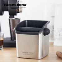 cafedekona coffee knock box 700ml high capacity with sturdy steel build no slip base padded knock bar great pick for baristas