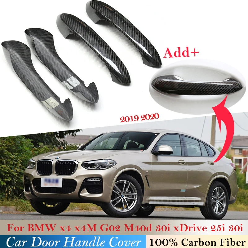 

100% Carbon Fiber Made Door Handle Cover For BMW x4 x4M G02 M40d 30i 2019 2020 Auto Exterior Sticker Decorations Overlay Trim
