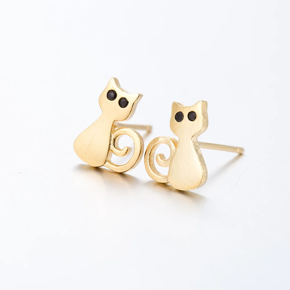 1 Color Cute Cat Stud Earrings for Women Jewellery Prevent Allergy jewelry girl Christmas gifts | Украшения и аксессуары