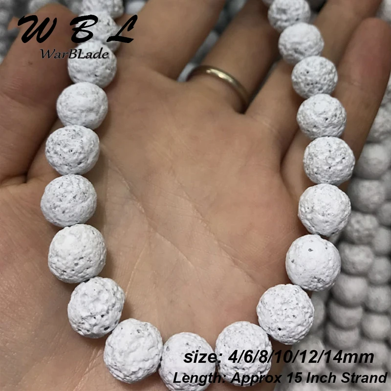 Бусины Из Натурального вулканического камня WBL круглые незакрепленные бусины