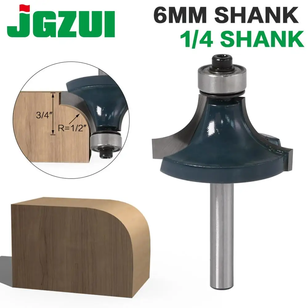 1 шт. 6 мм хвостовик 1/4 &quotхвостовик R1/2&quot угловой круглый фрезерный бит с