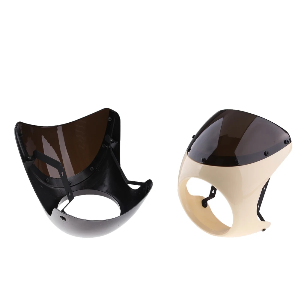 

Мотоциклетный 7-дюймовый экран для фар с обтекателем и дымчатым экраном в стиле ретро Cafe Racer (черный и белый), 2 шт.