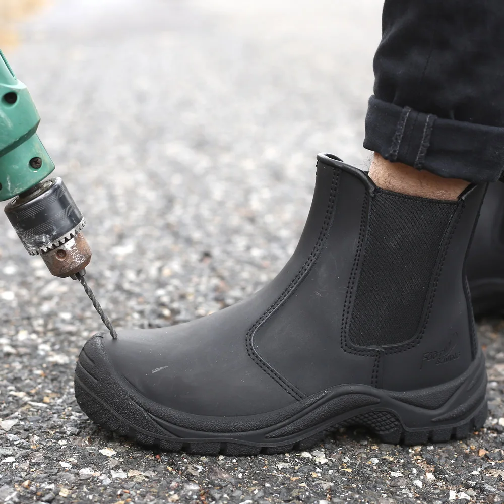 Классические мужские ботинки водонепроницаемая Нескользящая рабочая обувь