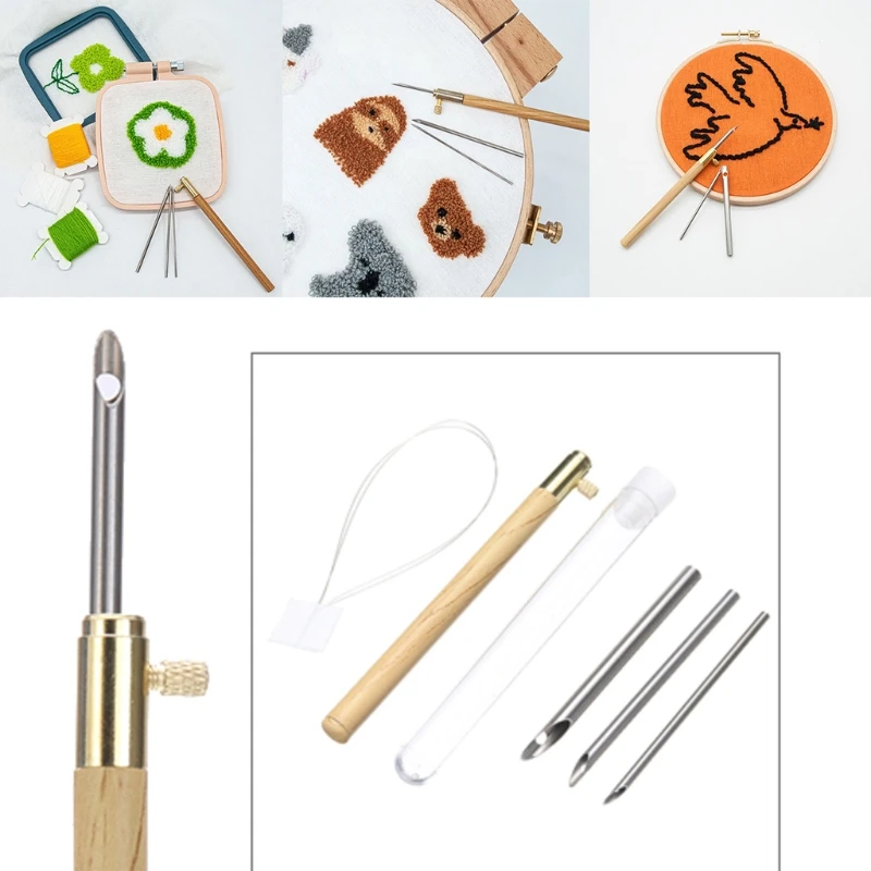 

Перфоратор с деревянной ручкой, ручка для вышивания, инструменты для рукоделия, инструменты для рукоделия