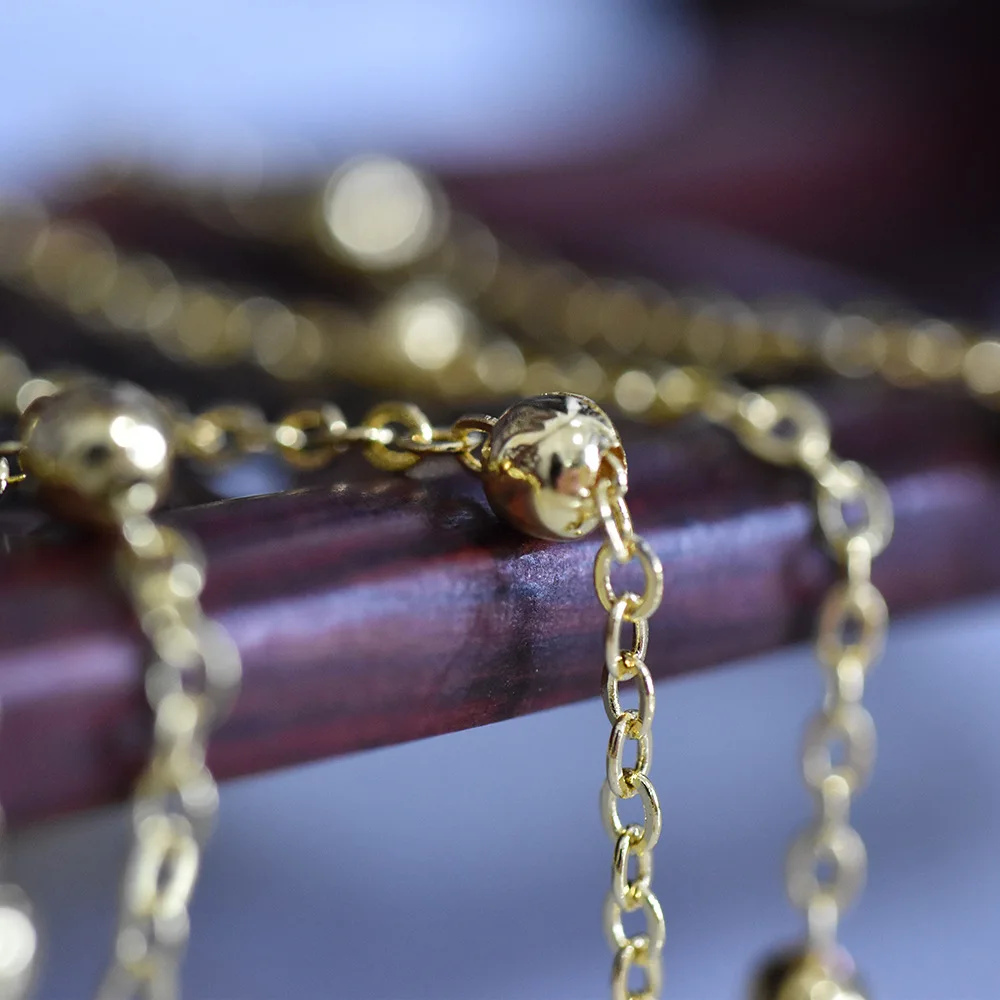 1 метр блестящая Посеребренная/позолоченная анти-потускнеющая цепь фурнитура