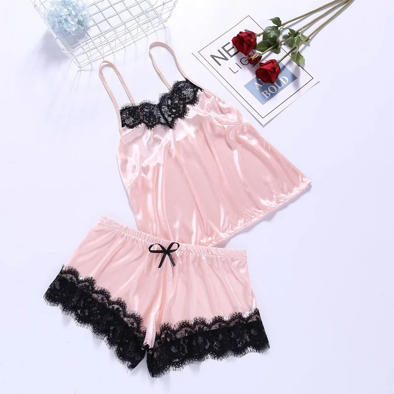 

Комплект сексуального нижнего белья, бархатная Пижама, Женский пижамный комплект, соблазнительная ночная рубашка, милый топ на бретелях и ш...