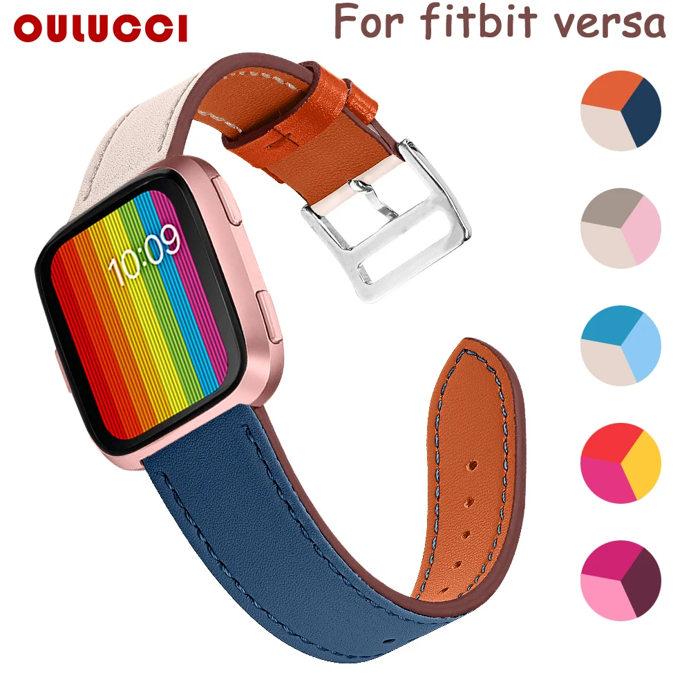 Кожаный ремешок OULUCCI для наручных часов Fitbit Versa браслета браслет умных