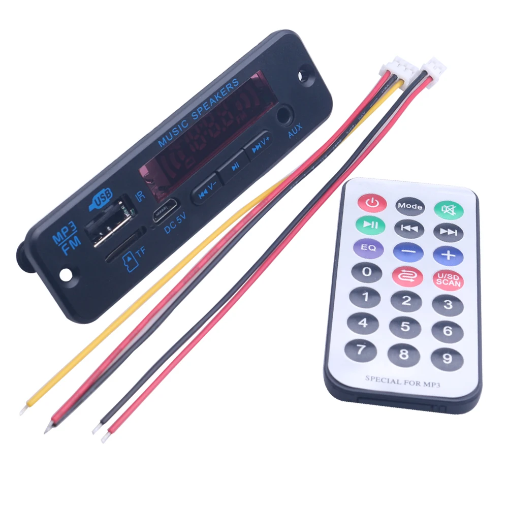 DC 5V 12V Усилитель MP3 декодер плата Bluetooth совместимая с автомобильным плеером V5.0 USB