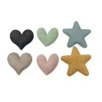 stripe fabric star heart padded appliques for kids hairpin headwear crafts decor ornament stick on patches accessoires