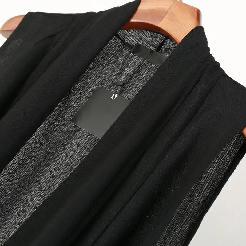 Черный мужской жилет в стиле панк кардиган без рукавов верхняя одежда летняя