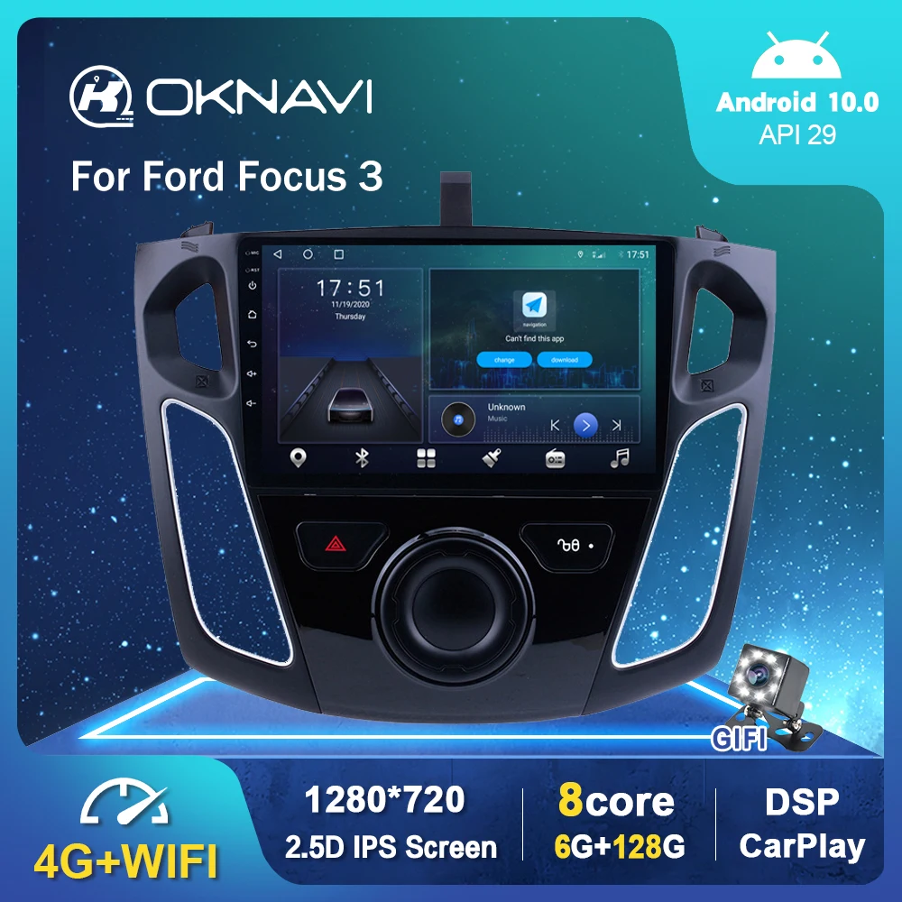 Автомобильная магнитола для Ford Focus 3 Mk 2011 2019 9 дюймов 4G Wi Fi мультимедийный