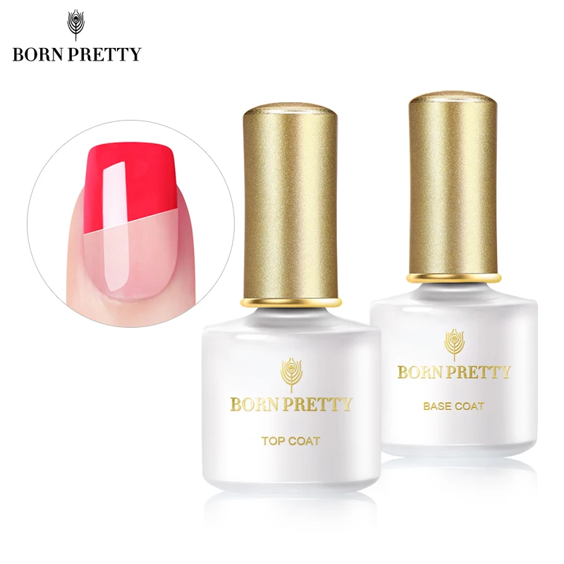 BORN PRETTY Базовое покрытие для ногтей не протирать верхнее покрытие Замачивание праймер резиновая основа гель для УФ светодиодный маникюр Гель-лак для нейл-арта 6 мл