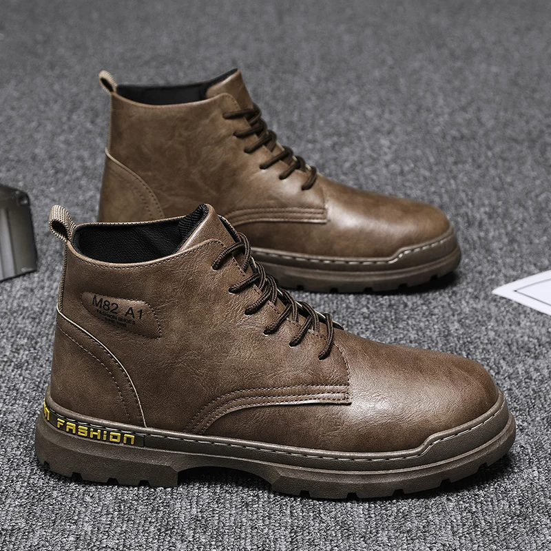 

Mens Boots Casual High Top Shoes Men Chelsea Boots Casual Leather Winter For Western Cowboy Home Men's Summer Coturno Mens
