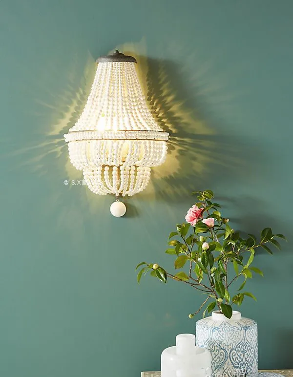 Настенные светильники для спальни в скандинавском и американском стиле бежевые