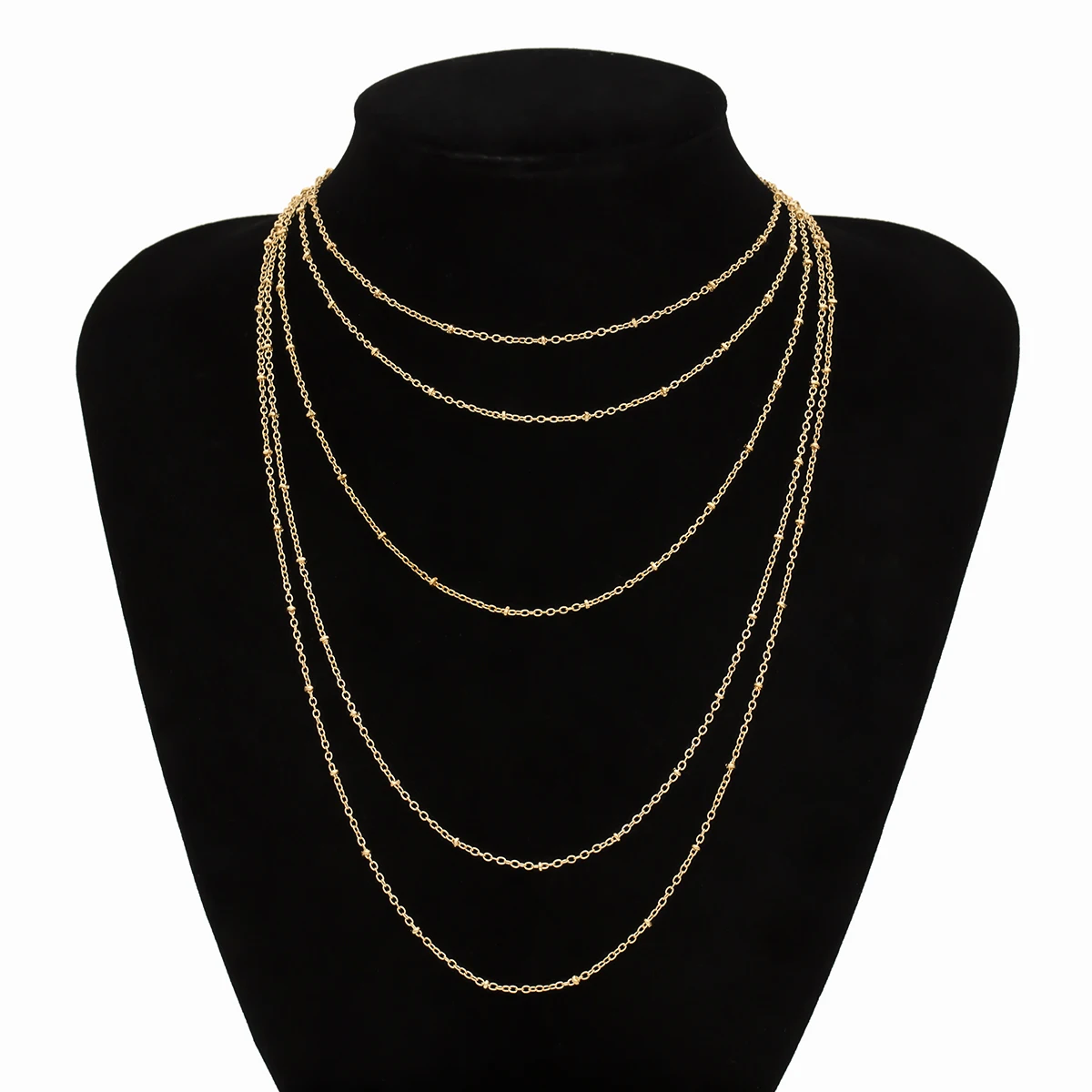 Женское богемное колье чокер Lacteo многослойное длинное ожерелье с имитацией