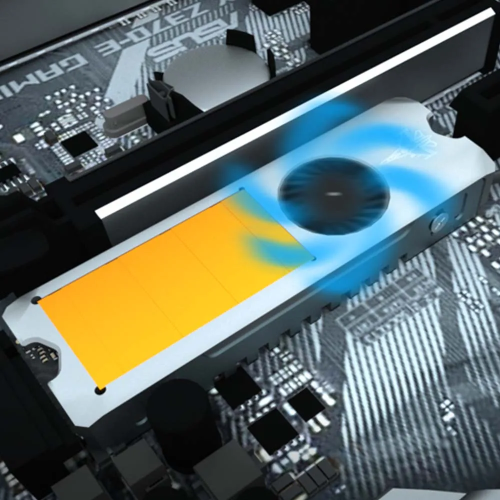 JEYI теплоотвод охлаждающий вентилятор с контролем температуры M.2 SSD твердотельный