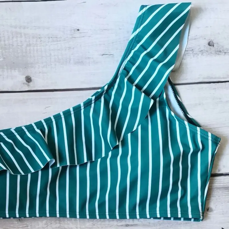 SE брендовый комплект бикини на одно плечо Цветочный купальник с высокой талией