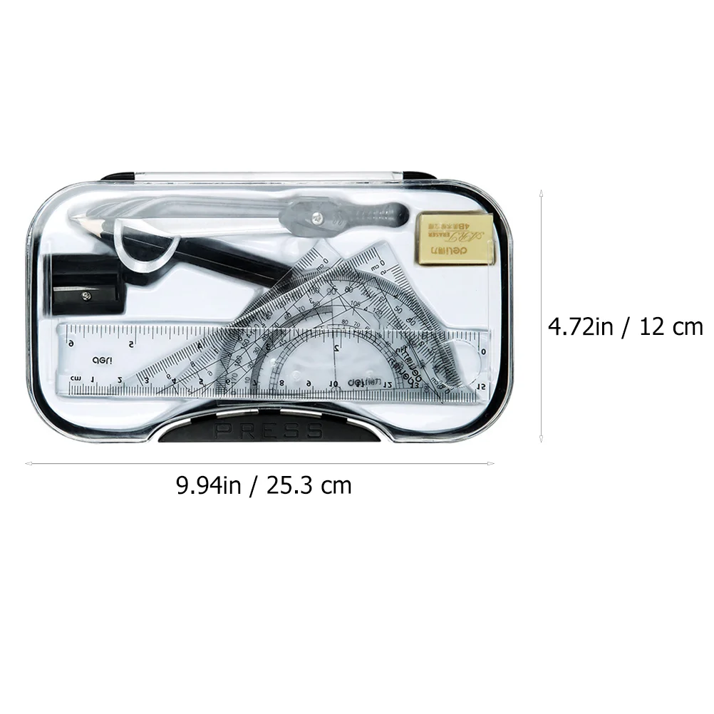 Набор инструментов для рисования с ластиком и компасом 8 шт. (разные цвета) |