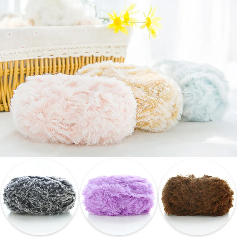 50g DIY Fur Yarn Warm Craft Handmade Baby Super Soft Woven Sweater Scarf Hat Imitation Mink Feather Hand Knitting Yarns |