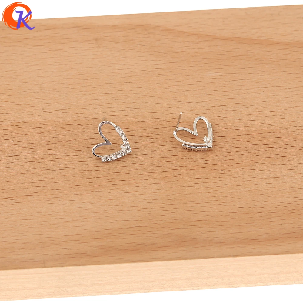 

Cordial Design 100Pcs 13*14MM Rhinestone Earrings Stud/Hand Made/Jewelry Accessories/Heart Shape/Claw/DIY Earrings Making