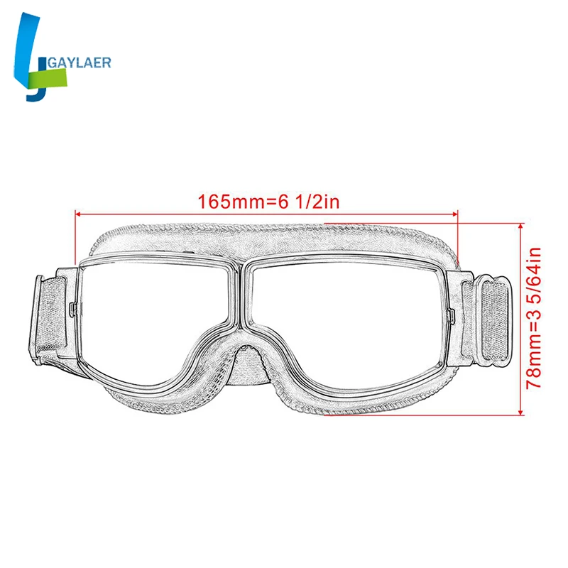 

Motorcycle Goggles Leather UV Protective Goggles Glasses Cruiser Folding Jet Goggles Vintage 6 Color Option