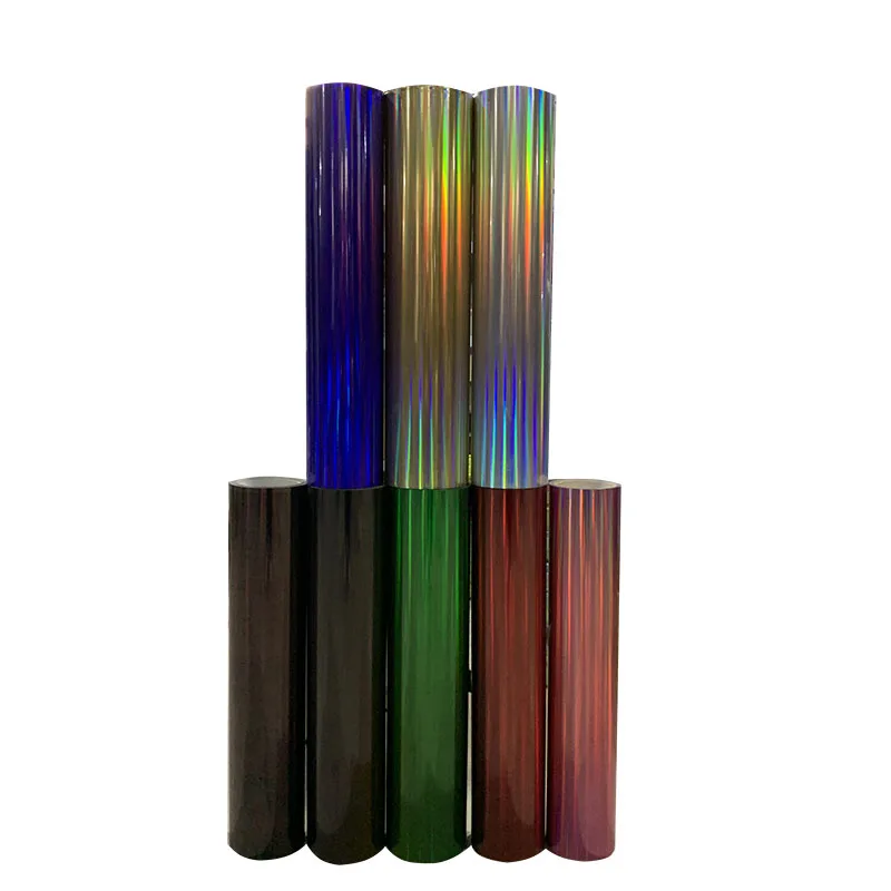 

Free shipping 1 sheet 12"x40"/25cmx100cm Laser Colorful Heat Transfer Vinyl Hologram PVC Press Tshirt Iron On HTV Printing