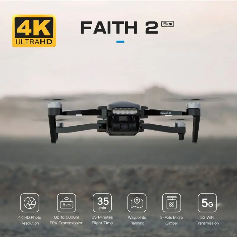 

Дрон C-Fly Faith 2, GPS, Wi-Fi, 3 км, FPV, 3 оси