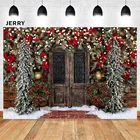 Avezano Зимний Рождественский фон ретро деревянная дверь Рождественская елка фотографии фон Снежная уличная лампа уличная Фотография реквизит для студии