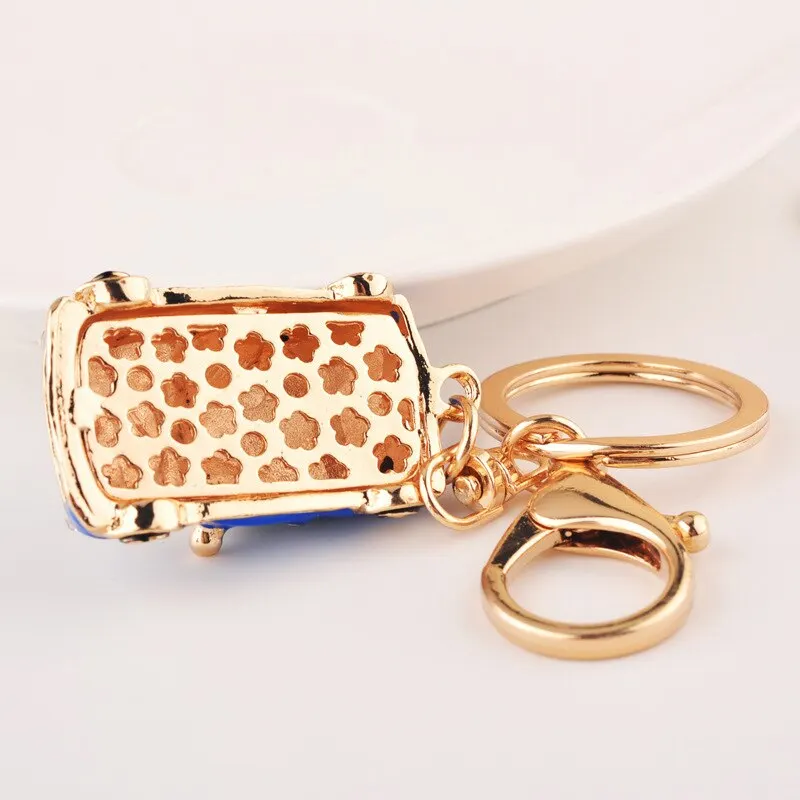 

Cute Enamel Car Key Chains Holder Crystal Rhinestone HandBag Pendant Fashion Keyrings Keychain 11*2.5*4.5CM