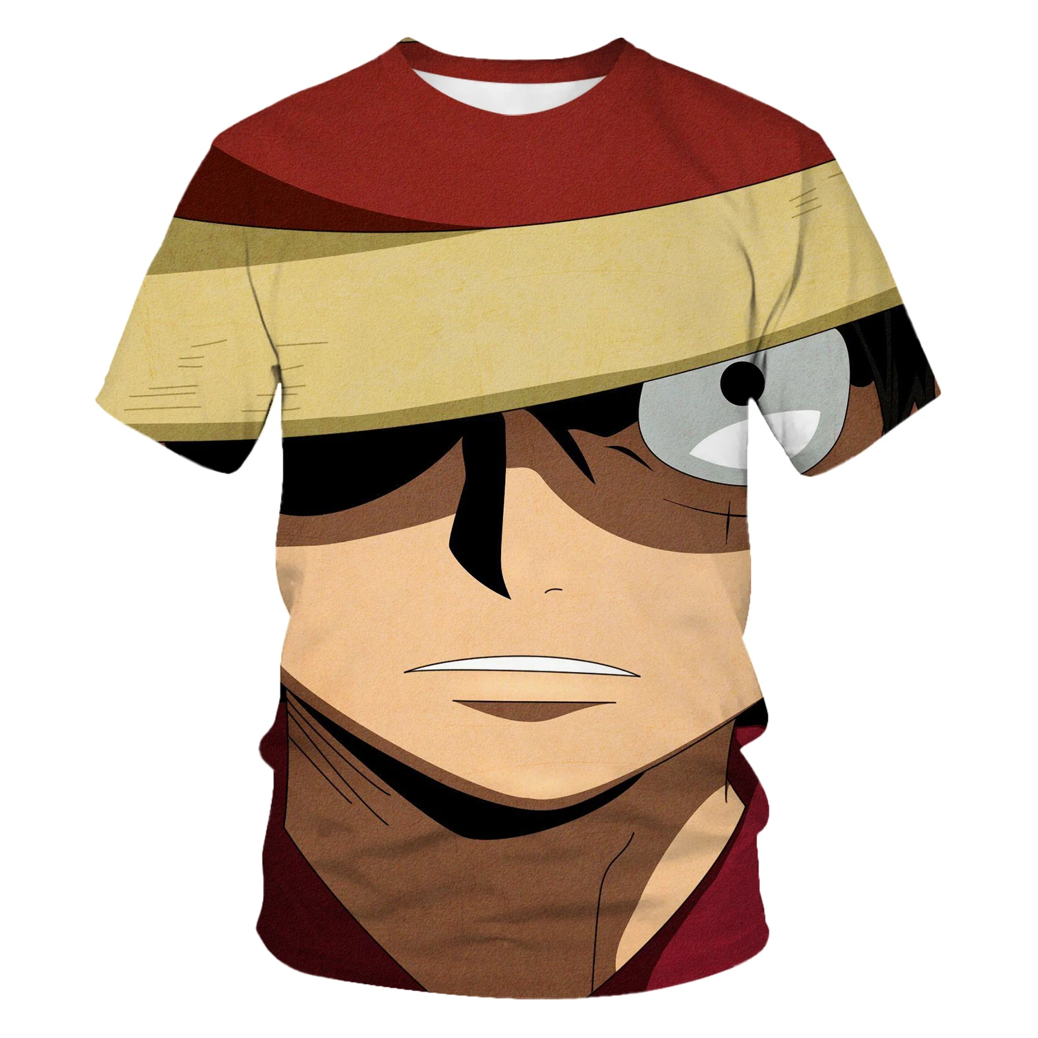 

Monkey D. Luffy Printing T-shirt Children's Clothing Oversized T Shirts One Piece Anime Kids Tops Cartoon Tshirts Boys Tees
