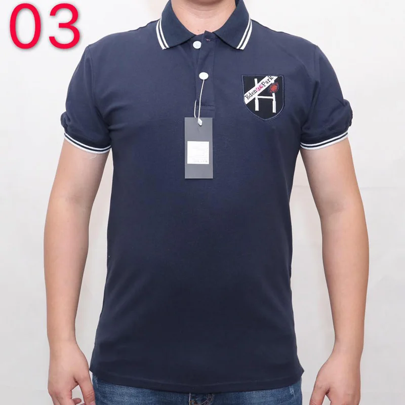 Hombre eden park Топ для мужчин с коротким рукавом Повседневная рубашка для регби camisa вышитая eden park polo мужская Тонкая однотонная хлопковая - Цвет: Белый