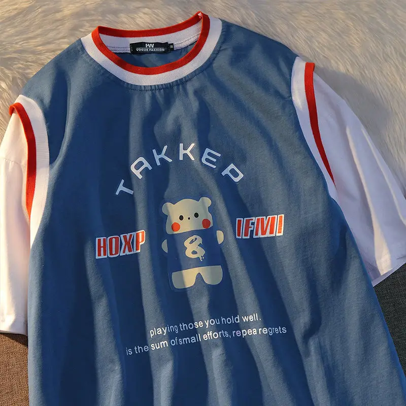 Футболка женская хлопковая большого размера в стиле ретро преппи | Женская